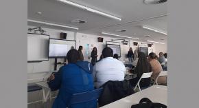 Persones usuries de la Fundaci Pere Mata assisteixen a una xerrada sobre inserci laboral